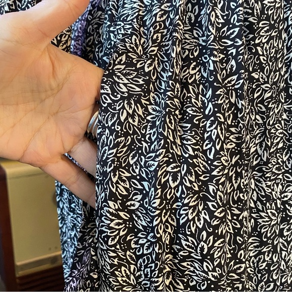 Vintage 1980s Lanz Black And White Foliage Maxi Dress - Picture 8 of 11